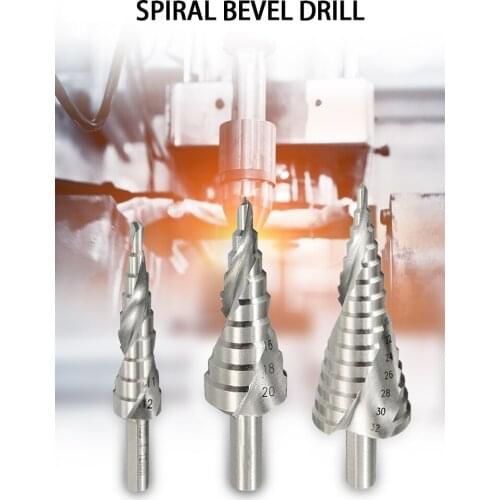 One 4-12 4-20 4-32mm Pagoda Drill Hexagon Screwdriver HS Power Tool Spiral Groove Metal Steel Step Drill