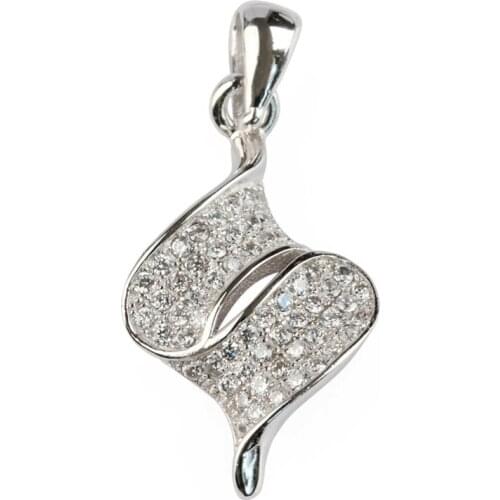 SHUNXUNZE christmas gifts Wedding pendants for women Jewelry Accessories dropshipping White Cubic Zirconia Rhodium Plated R3237