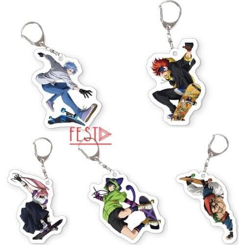 SK8 The Infinity Keychain Reki Kyan Langa Hasegawa Miya Cherry Blossom Joe Anime Acrylic Key Ring Pendant Cartoon Key Holder