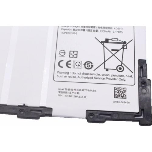 5pcs /lot 7300mAh Replacement Tablet Battery EB-BT595ABE For Samsung Galaxy Tab A2 10.5 SM-T590 T595 Batteries
