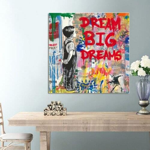 Modern Large Size Graffiti Art Canvas Painting Abstract Boy Poster Wall Picture HD Print For Living Room Home Decor No Frame