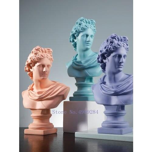 European style Resin character statue David Decorative ornaments Imitation plaster sculpture Modern home decoration Retro Apollo