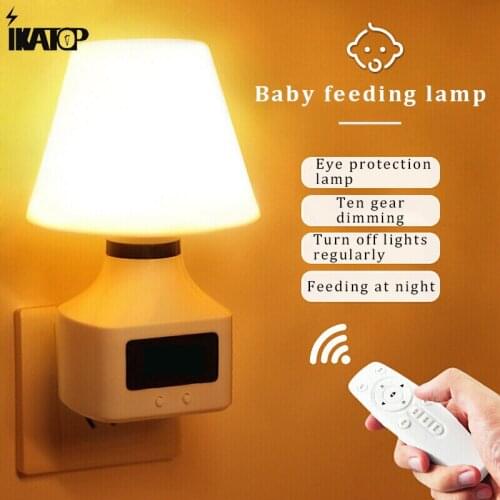 Led Night Light Smart Remote Control with Alarm Clock Home Mother Nursing Bedside Lamp Usb Charging Desk Lamp for Bedroom