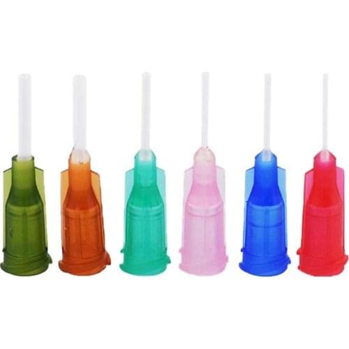 Pack of 1000 Glue Dispensing Needle Tube Length 12.7mm 0.5 Inch PP Flexible Needle 14G-25G