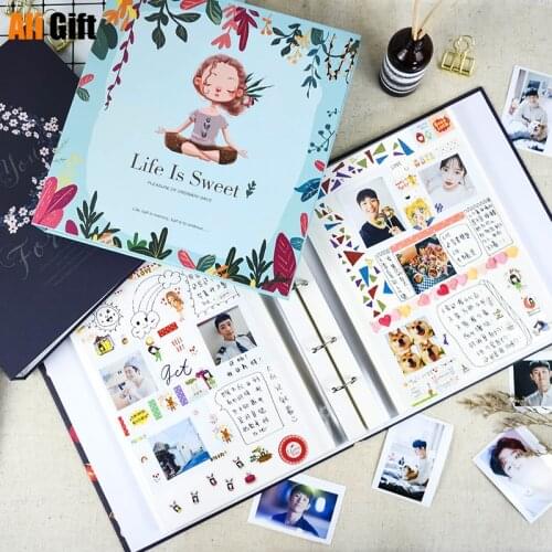 High Quality DIY Photo Albums Scrapbooking Handmade Instax Album Wedding Photo Album Sticker Book Childrens Memorial Book Gifts