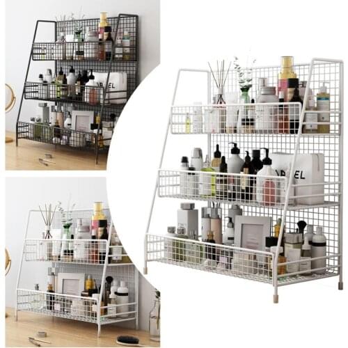 Iron Storage Shelf rack for Kitchen storage rack bathroom organizer 3- Layer Assembly Cosmetic bathroom Shelf Storage basket