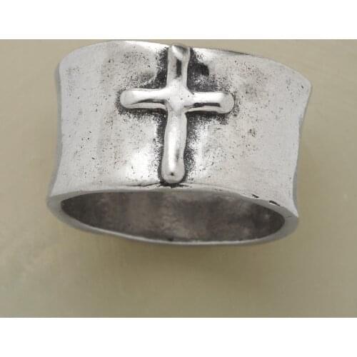 Vintage Cross Rings for Women Boho Antique Silver Color Plated Statement Punk Rock Men Finger Ring Fashion Jewelry Gift