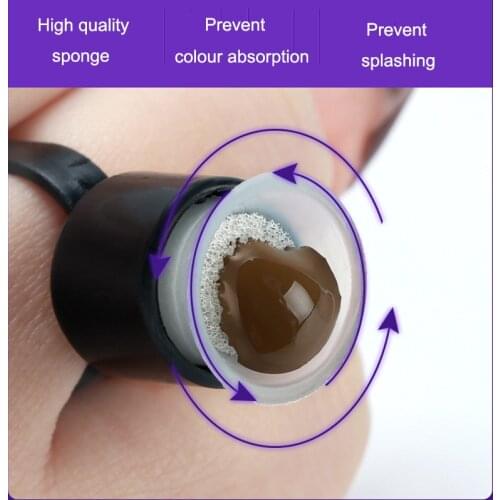 100pc Disposable Tattoo Ink Ring Cups with Sponge Microblading Pigment Cup Ink Holder for Permanent Makeup Accessory PMU Supply