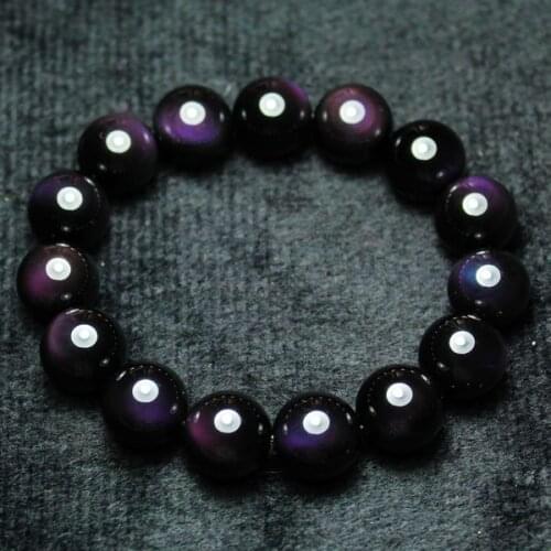 2018 Top Fashion Real Bileklik Bracelets & Bangles Fan Dragon Light Of Selected Natural Obsidian Bracelet Eye Full Rainbow Eyes