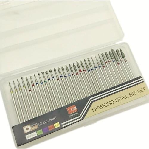 30pcs/set Diamond Nail Drill Bit Rotate Cuticle Manicure Pedicure Milling Cutter Marble Jewelry Engraving Grinding Tool Mayitr