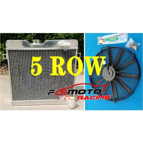 5 ROW Aluminum Radiator + FAN For 1971-1977 Alfa Romeo GT 105 Series Coupe 1300 1600 2000 Veloce GTV GTC GTAM 1.3 1.6 Twin Cam