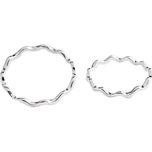 925 Sterling Silver Irregular Rings For Women Korean Hyperbole Design Trendy Geometric Adjustable Ring 2021 Trend Fine Jewelry