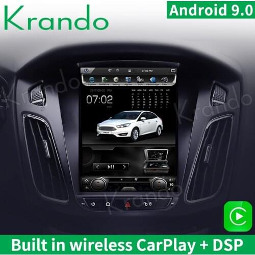 Krando Android 9.0 4G 64G 10.4" Tesla Vertical Screen Car Radio Navi Player GPS for Ford Focus 2011-2017 Multimedia Carplay