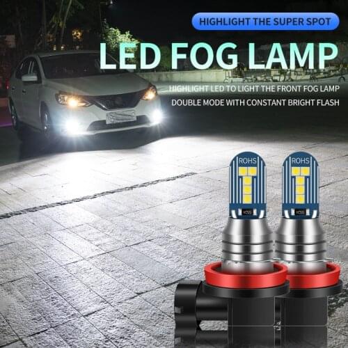 Fccemc 2pcs Car Fog Lights Bulb Lime Green White 6000K H4 H7 H11 H16 9005 9006 H8 H9 Led Auto Driving Running Lamp 12V 24V New