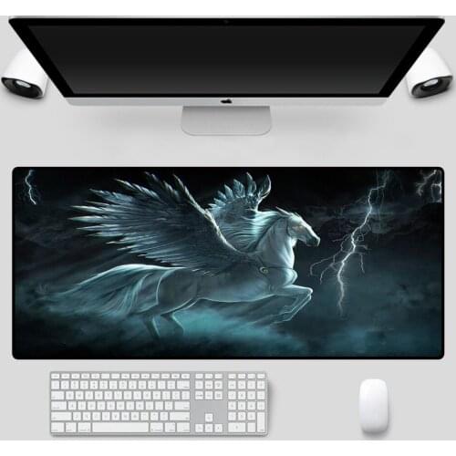 Mairuige Large Mouse Pad Animal Pegasus Pattern Black Seaming Computer Notebook Office Game Accessories Animated Mouse Pad Desk