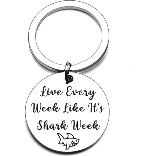 Coworker Leaving Gift Keychain New Job Shark Lover Gift Week -Live Every Week Like Its Shark Week Retirement Colleague Present