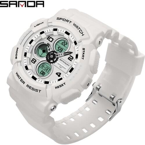 SANDA Luxury Men Analog Digital Watch Army Military Sports Watches G style Waterproof Male Wristwatch Clock Relogio Masculino