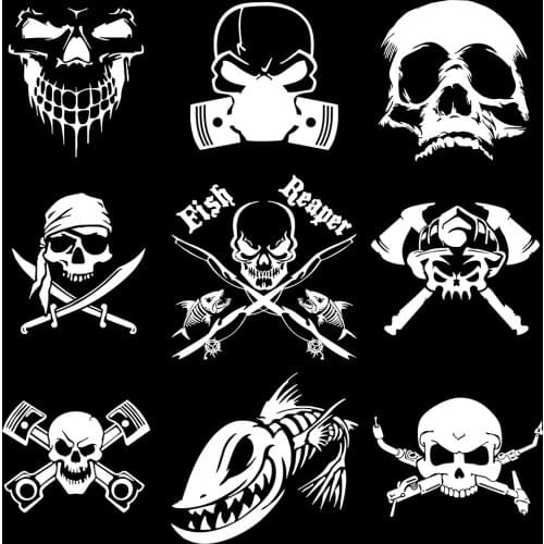 ChienHow Skull Vinyl Car Stickers Decal 3D Funny JDM Stickers on Auto Moto Motorcycle Car Styling Accessories Decoration Decals