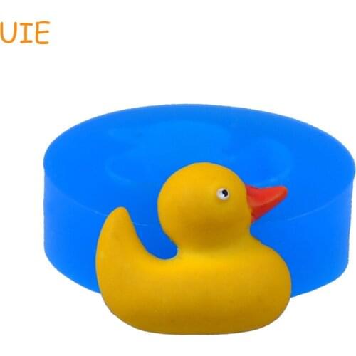 DYL059U Small Yellow Duck Silicone Flexible Push Mold 17mm - Bakeware Air Dry Polymer Clay Molds, Cabochon Mould