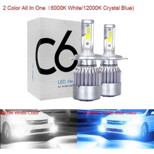 Factek Auto Car H8 H11 H7 H4 H1 LED Headlights 6000K Cool white yellow Color 72W 8000LM COB Bulbs Diodes Automobiles Parts Lamp