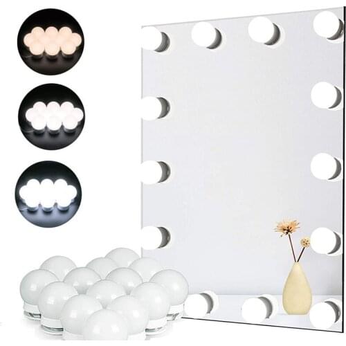 Hollywood Vanity LED Mirror Makeup BakcLight USB Dressing Table Illuminated Indoor Bathrooom Touch Up LED Mirror Front Wall Lamp