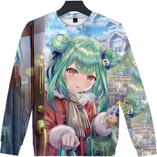 HOLOLIVE VTuber Uruha Rushia 3D print autumn and winter Holiday passionate style Men/Women casual Kawaii Punk Style Round