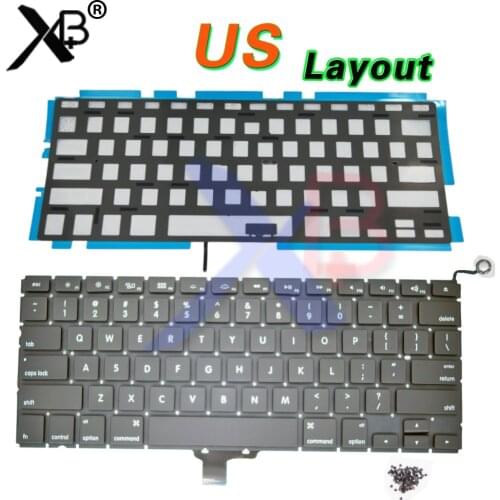 US keyboard/Backlight Backlit+100pcs keyboard screws For MacBook Pro 13.3" A1278 2008-2012 Years
