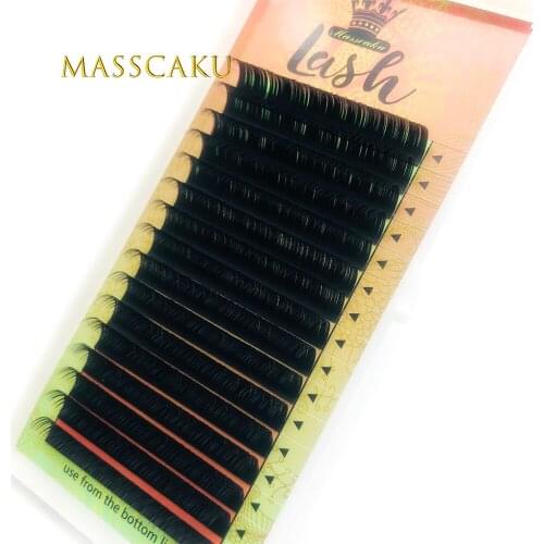 MASSCAKU False Mink Eyelashes Makeup Maquiagem all curl 8-18mm 16 rows/case Mink Eyelash Extension Magnetic Eyelashes Cilios