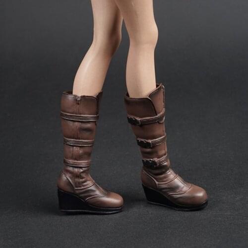 1/6 scale fashion female woman girl brown boots shoes model fit 12" lady figure body boots model toys gift collection