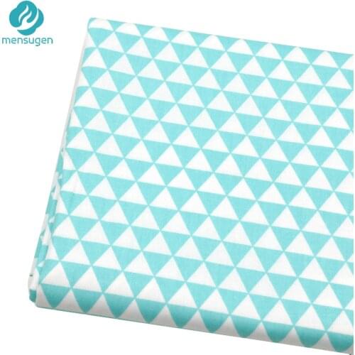 Mensugen 50cm*160cm Mint and White Cotton Fabric Cushion Pillows Cover blanket Textile Sewing Material Tilda Doll Cloth