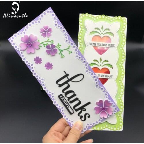 Metal Cutting Die Cut Slimline Lace Heart Flower Envelope DIY Scrapbooking Paper Craft Handmade Card Album Punch Art Cutter Die