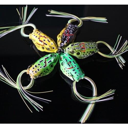 RUKE New Fishing Lure Baits Soft Plastic Lure Killer Frog Fishing Lure frog Shape with Weed Protection Hook 60m13g