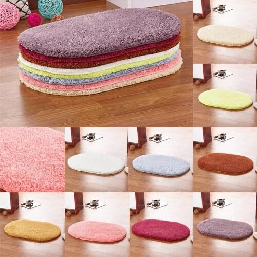Soft Water Absorption Bath Mats Toilet Floor Doorway Rug Thick Carpets Non-slip Bathroom Mats Memory Foam Bath Rug Ellipse Mats