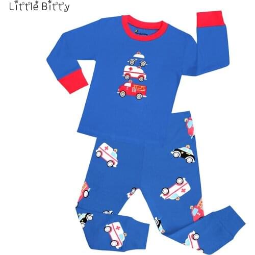 Spring Autumn Boys Embulance Pajamas Sets Kids Cotton Sleepwear Pijama Feminino Baby Pyjamas Pijamas Kids for 2-8Years PJS