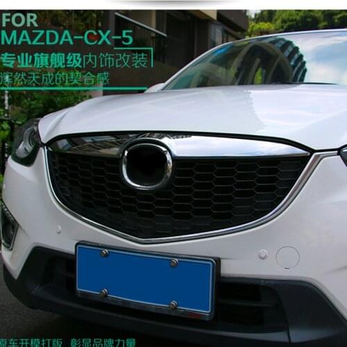 FIT FOR 2012-16 CX-5 CX5 CHROME FRONT MESH GRILL GRILLE COVER TRIM INSERT RADIATOR BONNET GARNISH MOLDING GUARD BAR