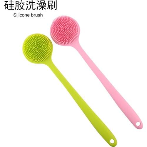Popular Silicone Bath Brush Long Handle Rubbing Towel Artifact Multi-Function Long Handle Bath Brush Massage Bath Brush