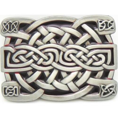 Petwer Finish Keltic Knot Belt Buckle Western Mens' Buckle with High Quality in Good Plating for Mens belts Drop Shipping