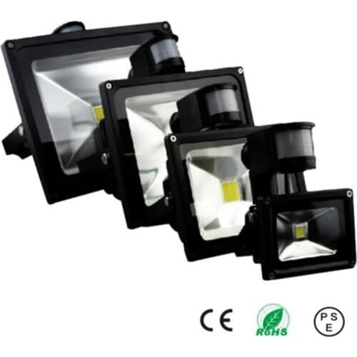 LED Flood Light 10W 20W 30W 50W PIR Outdoor Flood Light LED Waterproof IP65 Lamp AC 110V 220V Floodlight with Motion Sensor