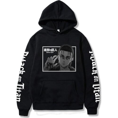 Attack on Titan Hoodie Eren Yeager Anime Pullover Unisex Harajuku Sweatshirt Fashion Clothes Tops