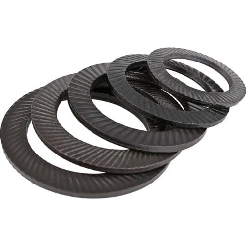 Carbon steel black cone double-sided anti loose locking anti slip teeth washer gasket m4-m30 20PCS