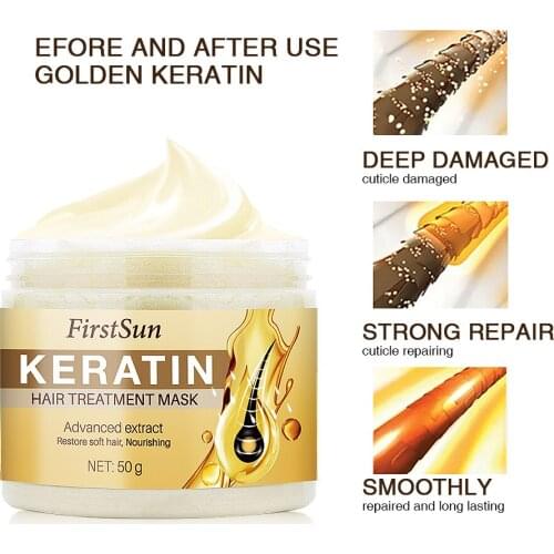FirstSun 50ml Magical Treatment Mask 5 Seconds Repair Damage Restore Soft Hair for All Hair Types Keratin Hair Scalp Treatment