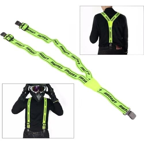 Clip-On Pants Suspenders Braces Mens Y-shape Back Suspenders Adjustable Braces Motorcycle Racing Riding Suspenders Belt Strap