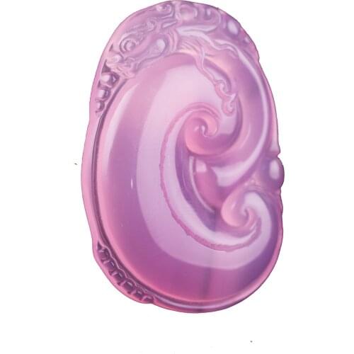 Fine jewelry handmade jewelry natural pink chalcedony pieces bare stone original accessories ruyi pendant