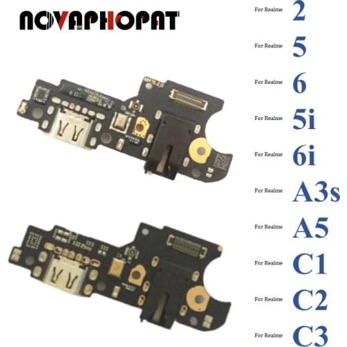 Novaphopat For Realme C2 C3 5 5i 6 6i 5pro Pro USB Charger Dock Charging Port Plug Connect Flex Cable Mic Microphone Board