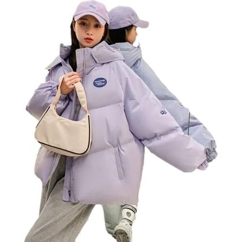 Candy Color Women Winter Hooded Short Bubble Coat Puffer Jacket Cotton Padded Parkas Warm Outwear Overcoat