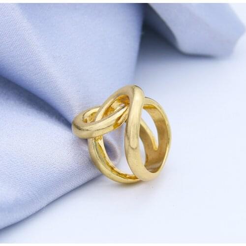 SRCOI Twisted Irregular Curve Crossed Metal Finger Ring 2020 New Simpleness Punk Ring For Women Wedding Party Jewelry Gift