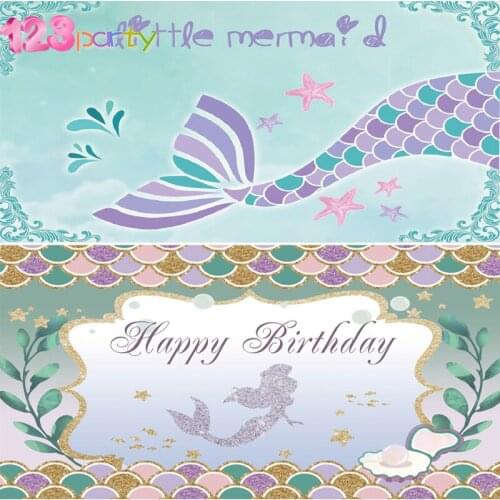 1pc 125*85cm Little Mermaid Party decor Baby Shower Children Birthday Decoration Party Supplies Photo Photography Background