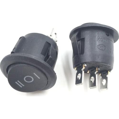 10pcs x ON/OFF/ON 3 Position SPDT Round Boat Rocker Switch 6A/250V 10A/125V AC