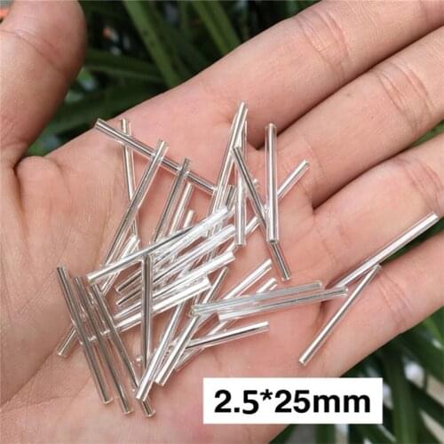 100Pcs/Bag 2.5*25mm Long Size Silver Core Czech Glass Seed Bugle Beads Tube For Jewelry Garment DIY Bracelet Craft Accessories