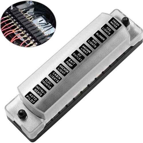 12 Independent Positive And Negative Fuse Box 1 In 12 Out Car High Quality Fuse Box Set Truck Motorcycle Repair Accessories